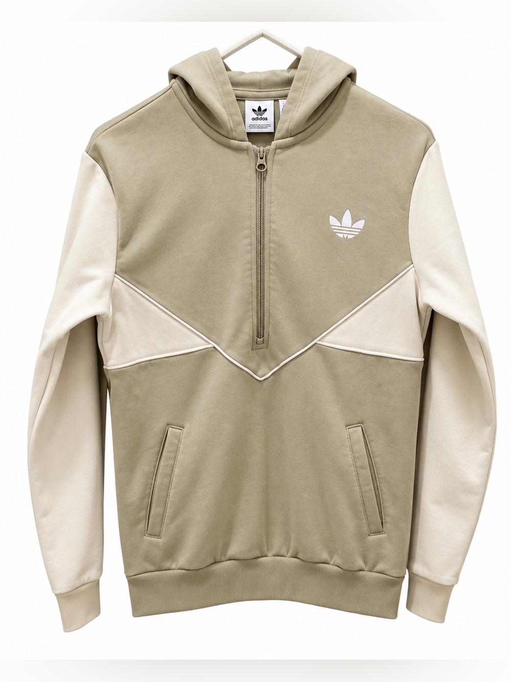 ADIDAS pullover hoodie jacket size XL youth kids tan cream